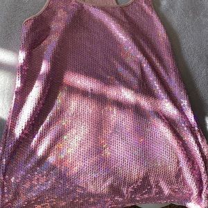 Pink Sequin Tank Top